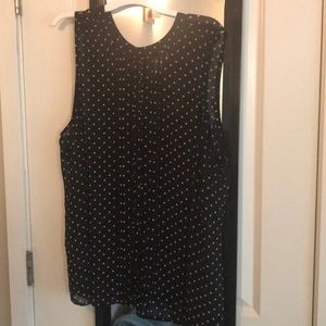 Torrid sheer black/pink dot shirt size 4